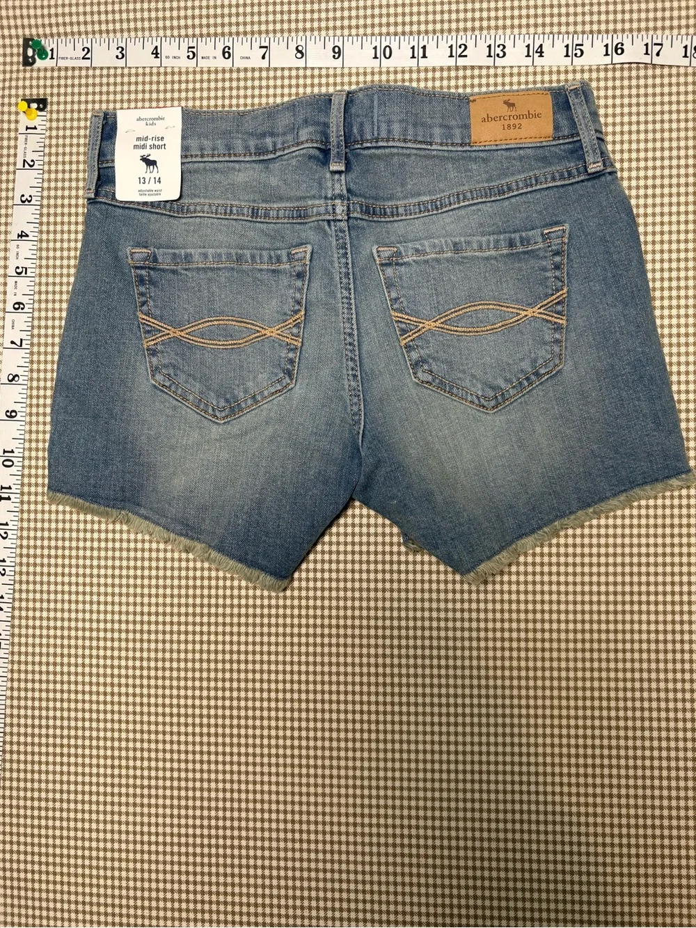 abercrombie kids Light Blue Distressed Denim Shorts